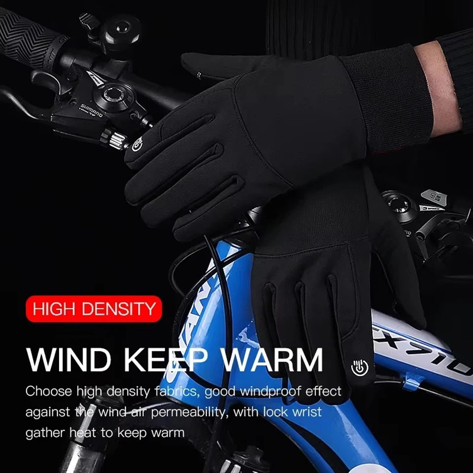 Herbst Winter Outdoor Radfahren Handschuhe Gym Fitness Sport Laufen Warm Touch Screen Rutschfeste Handschuhe Motorrad Handschuhe Männer Schwarz