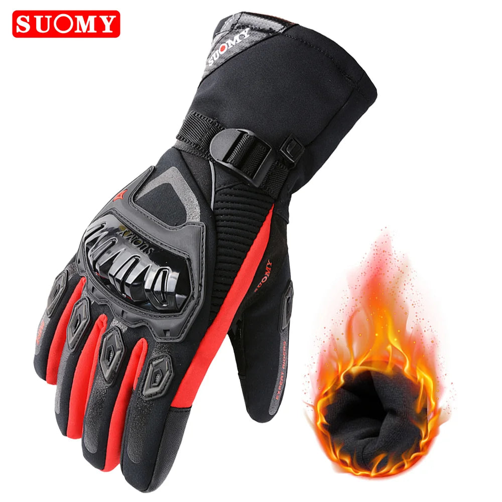 SUOMY Winter Warme Damen Rosa Motorradhandschuhe 100% Wasserdicht Lady Teens Mädchen Lila Motocross Motorrad Racing Reithandschuhe