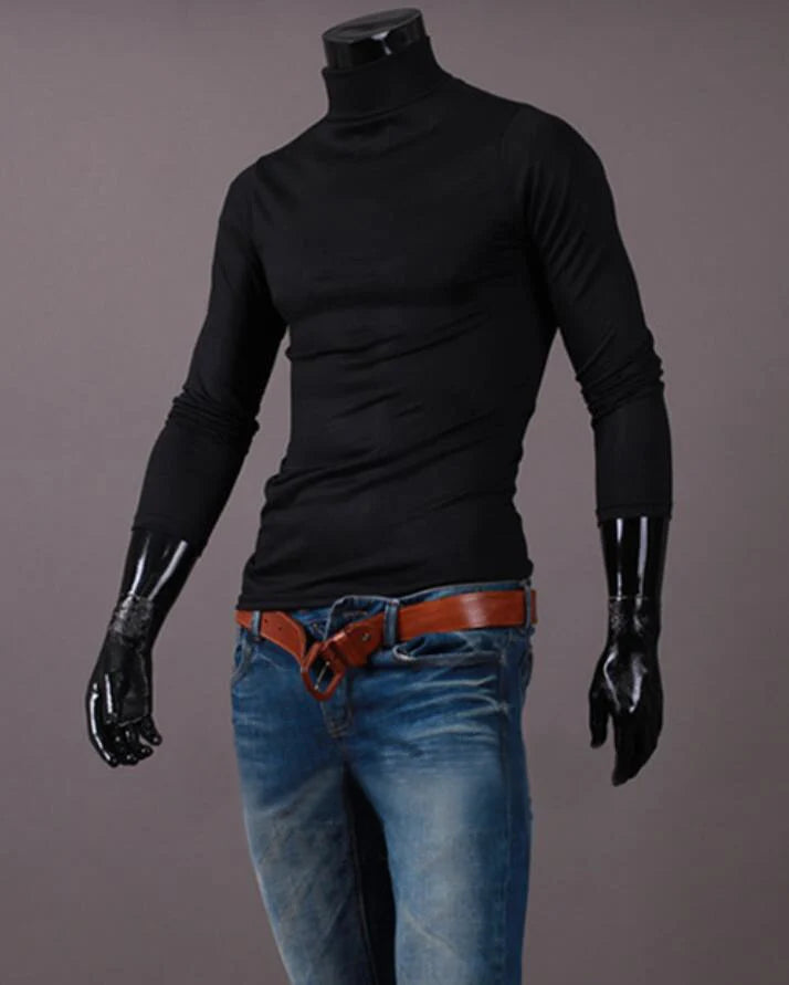 Thermo-Unterwäsche Tops Herren Winterkleidung Thermoshirt Herbst Herren Winterstrumpfhose Stehkragen Dünn Slim Fit Langarm T-Shirt