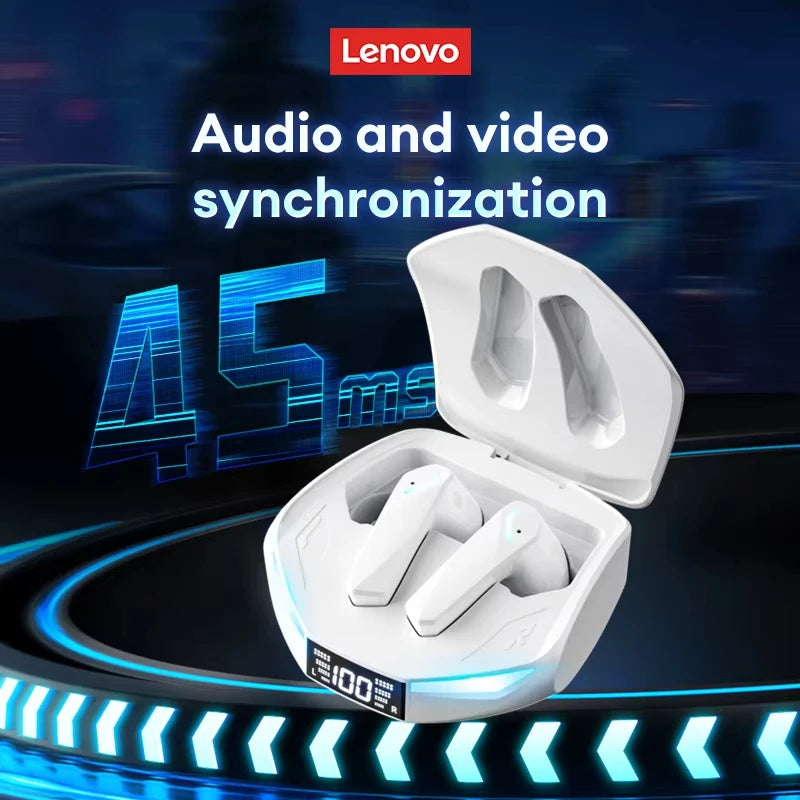 Neue Lenovo XT53 Wireless Upgrade Bluetooth 5.4 Kopfhörer LED Digital Display Wasserdichte Kopfhörer Gaming Ohrhörer mit geringer Latenz