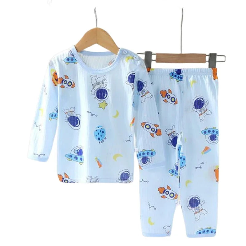 Baumwolle Kinder Kleidung Kinder Pyjama Sets Hause Nachtwäsche kinder Kleidung Junge Mädchen Herbst winter T-shirt Tops Hosen Anzüge
