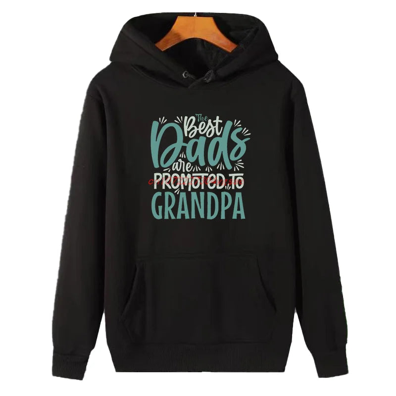Die besten Väter werden zum Opa befördert. Lustige grafische Kapuzenpullover, dicker Winterpullover, Kapuzenpullover, Herren-Sweatshirt