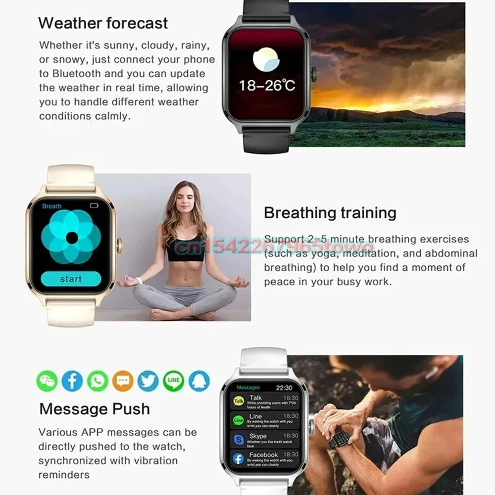 Smart Watch für Android IOS Uhren 1,83 Zoll HD Display Bluetooth Anruf Nachricht Alarm Musik Sport Modus Smartwatch Männer Frauen Geschenk
