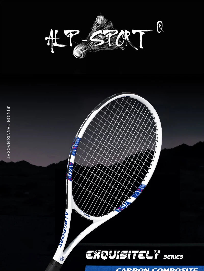 ALPSPORT T800 18K Professioneller Tennis-Schläger aus Carbonfaser – Leicht (280g) mit Tasche & Rutschfestem Gurt, Schneller Versand für Turniere