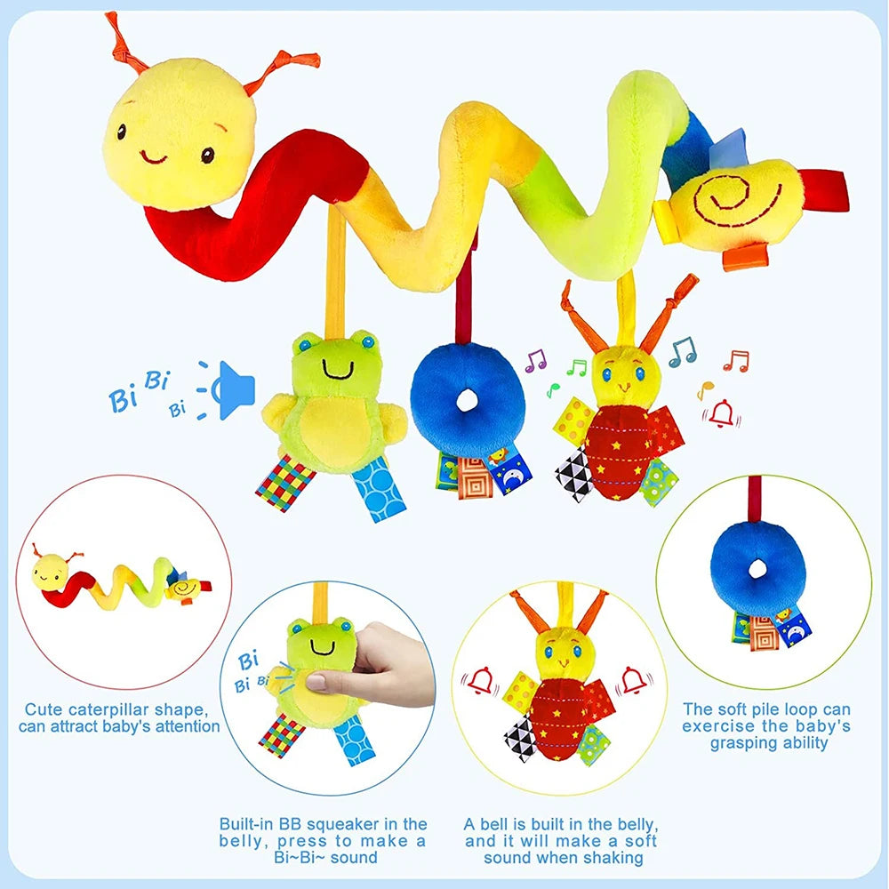 Spiral Kinderwagen Spielzeug Neugeborenen Plüsch hängen Baby weiche Rassel sensorische Spielzeug Krippe mobile Stuben wagen für Babys Jungen Mädchen ideale Geschenke