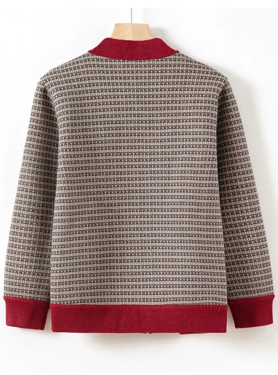Oma Mantel Mutter Warm Top Samt Reißverschluss Strickjacke