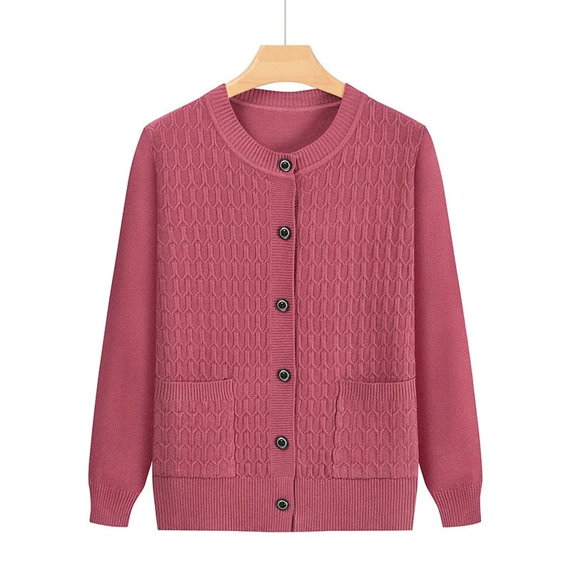 Mode Oma Gestrickte Strickjacke Herbst Winter Neue frauen Pullover Top Mittleren Alters Mutter Strickwaren Mantelatorioди Ljamentos자