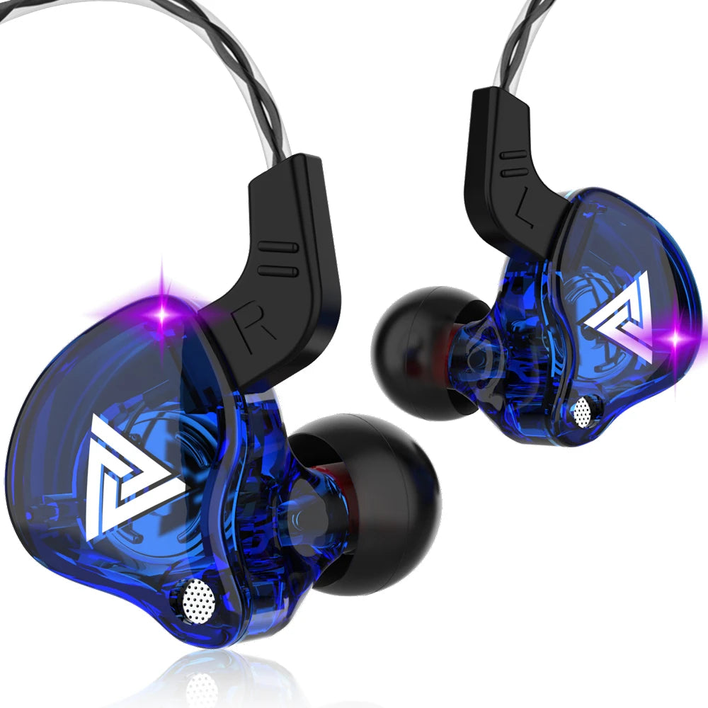 Original QKZ AK6 In-Ear Headphones 6 Dynamic Driver Unit Earphones with Microphone Stereo Sports HiFi Subwoofer Headset Monitor Earbuds