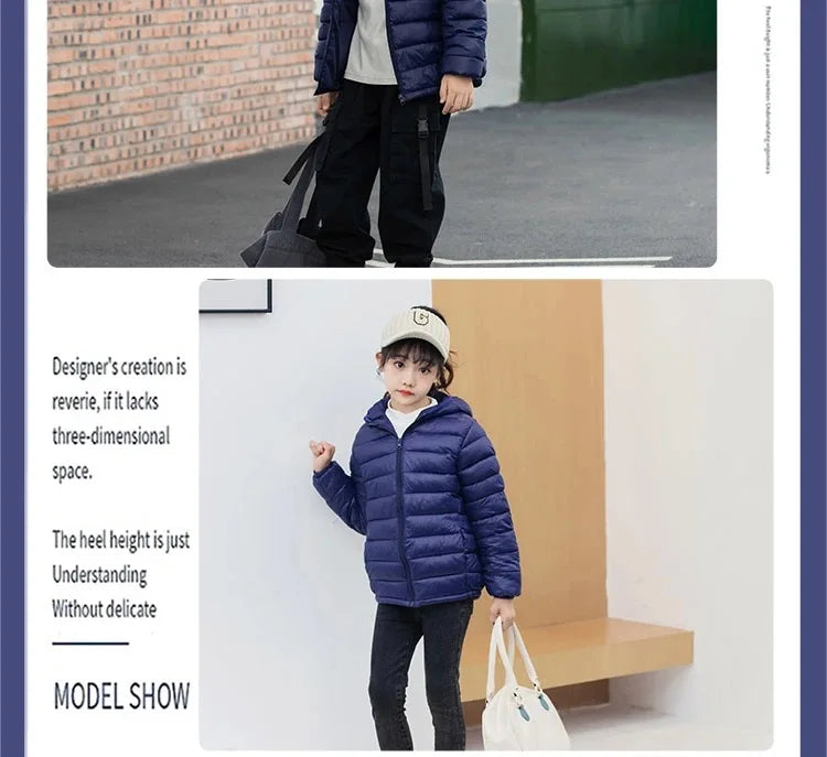 Herbst Winter Teen Jungen Mädchen wärmen Daunen jacke Kinder Baumwolle Oberbekleidung neue Mode Kapuze Reiß verschluss Mäntel 3-12 Jahre Kinder kleidung