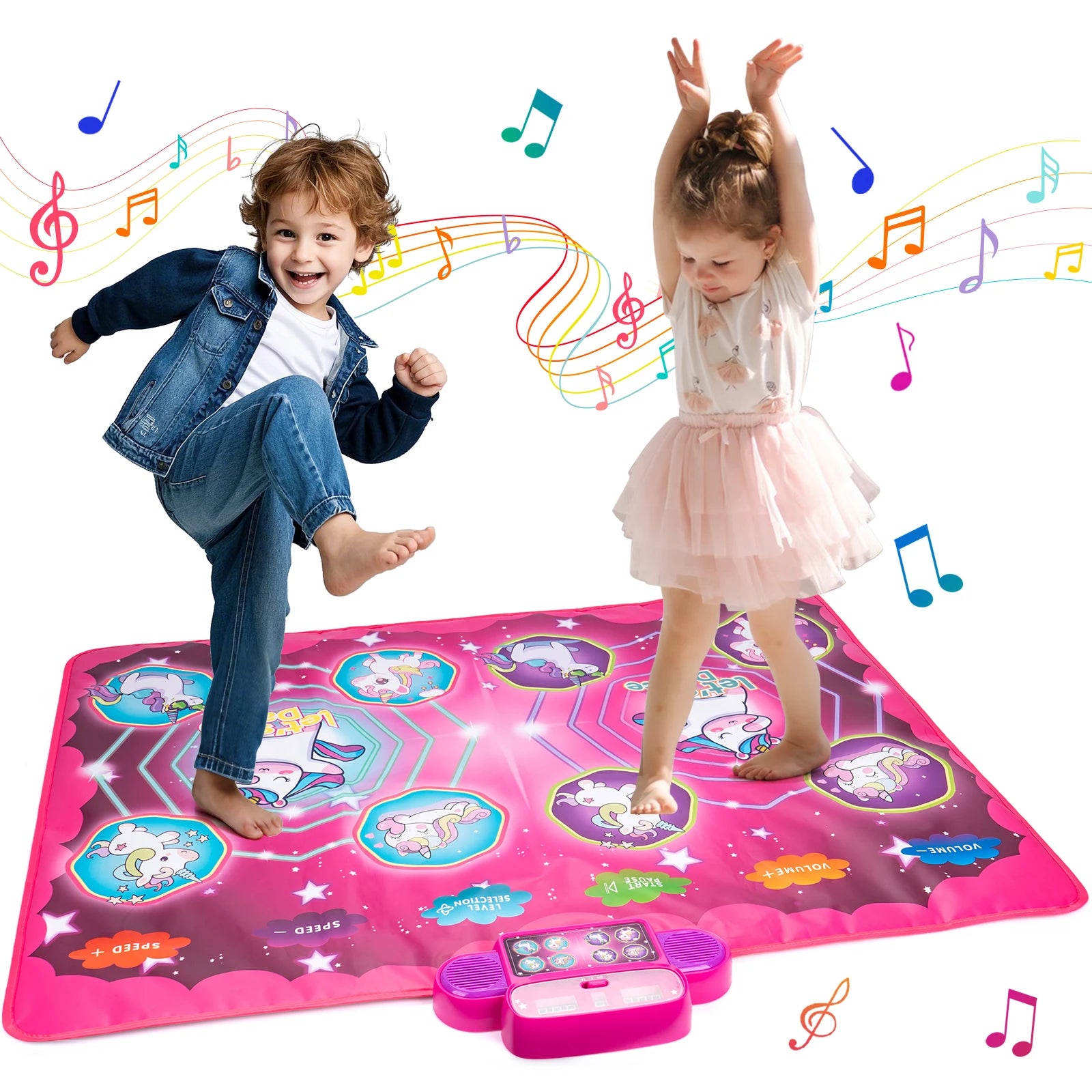 Elektronische Tanzmatte für Kinder, Tanzdecke, doppelter Spielermodus mit 9-stufigem Kinder-Bodenmusikdecke, Lernspielzeug, Kindergeschenke