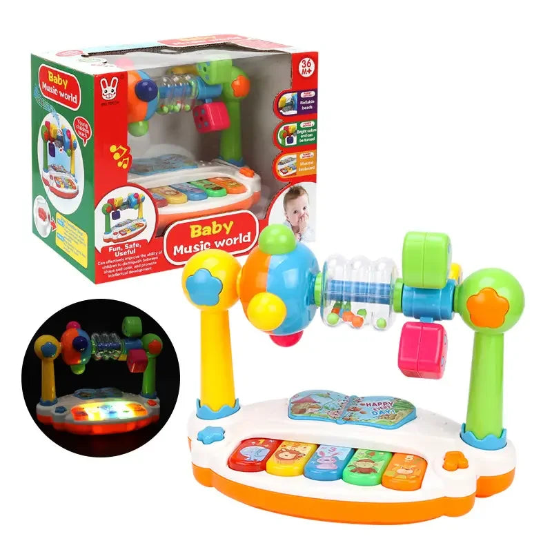 Kinder Rotierende Musik Klavier Tastatur mit Licht Sound Baby Klavier Spielzeug Musik Spielzeug für Kleinkinder Frühe Pädagogische Musik Spielzeug Geschenke