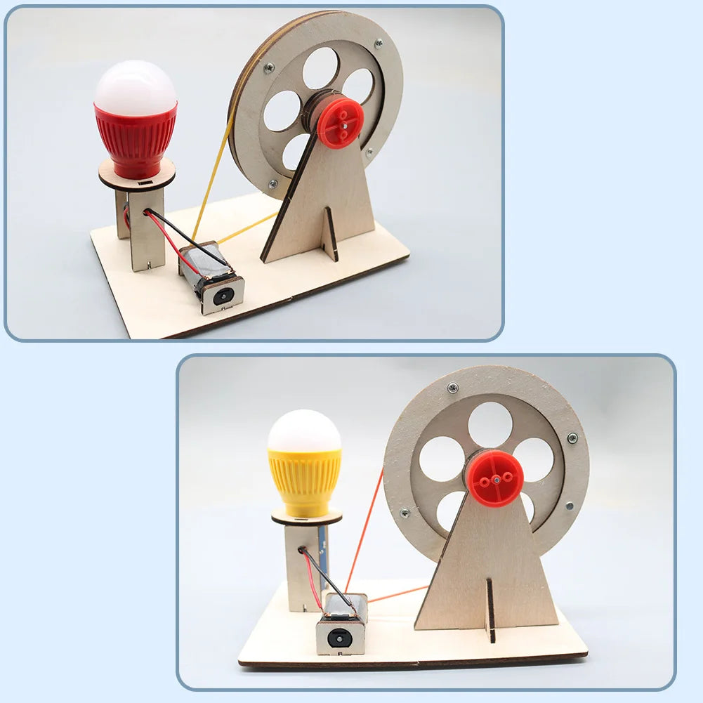 Mini DIY Handkurbel Generator Glühbirne STEM Wissenschaft Experiment Kit & Bildung Modell für Kinder Geschenk Spielzeug Lernprojekt