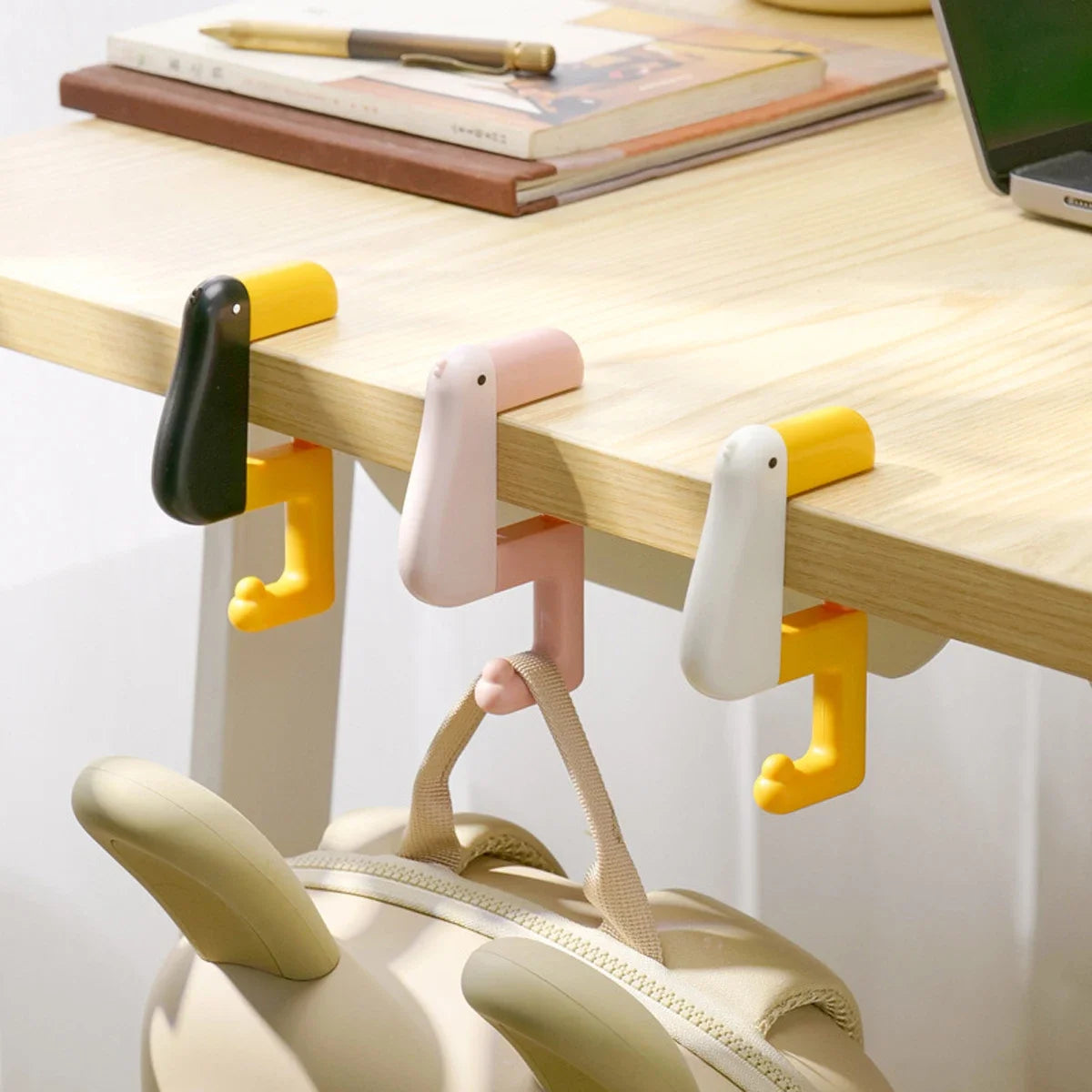 Tragbare Bürobedarf Denken Ente Haken Hängen Dekor Tisch Interessante Brieftasche Tasche Haken Wand Aufhänger Halterung Handtasche Nicht Wortspiel
