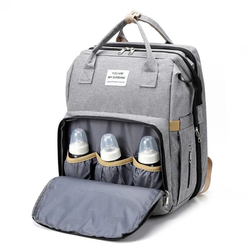 Modische Faltbare Babywiege Mutter-Kind-Tasche Große Kapazität Handtasche Flaschen- und Windelrucksack Mutter- und Mama-Tasche