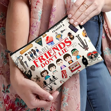 Eine TV-Programm-Make-up-Tasche – süße multifunktionale Reißverschlusstasche für Frauen, Schmuck-Aufbewahrungstasche, perfekte kleine Aufbewahrungstasche mit Reißverschluss für die Reise