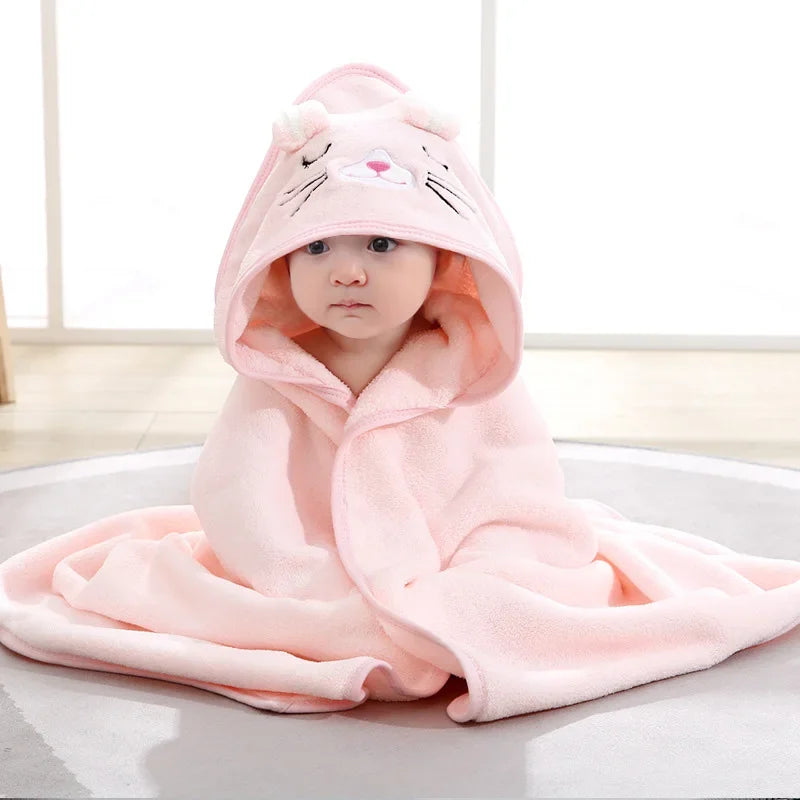Cartoon-Tier Baby-Badetücher Weiche Kapuzenhandtücher für Neugeborene Kleinkind-Bademantel Warme Schlafwickel für Jungen und Mädchen