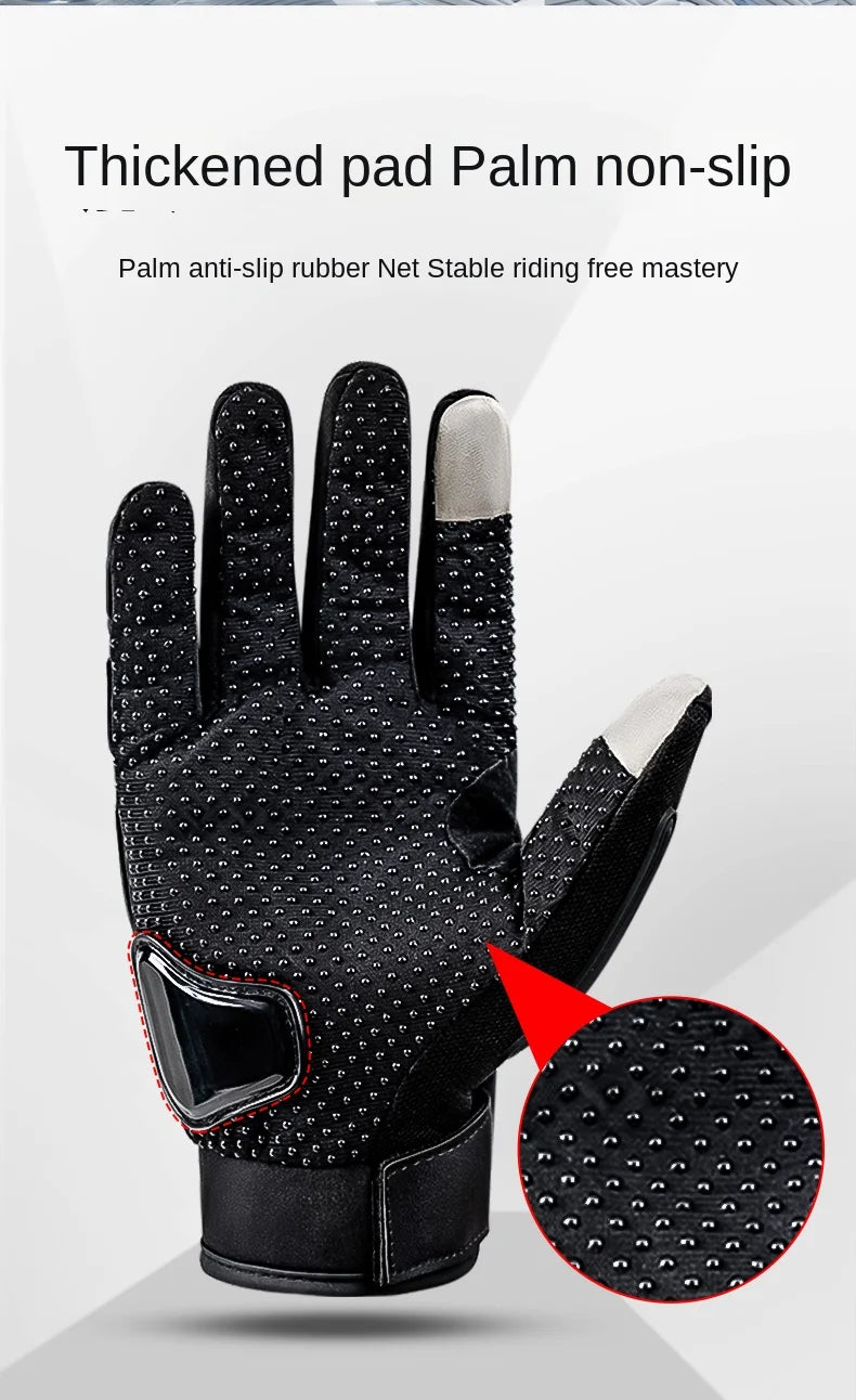 Sommer Motorrad Atmungsaktive Vollfinger Handschuhe Leder Schutzausrüstung Dirt Bike Sport Racing Reithandschuhe