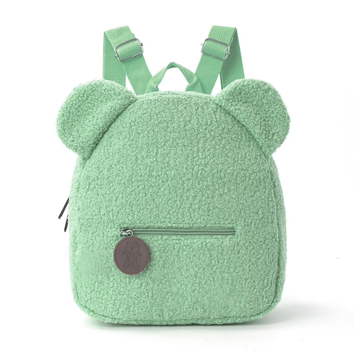 Niedlicher Fleece-Rucksack mit Bärenohren für Mädchen, 1 Stück warmer kleiner Tagesrucksack aus Lammwolle, lässiger Kinder-Schulranzen-Rucksack für Reisen, Einkaufen