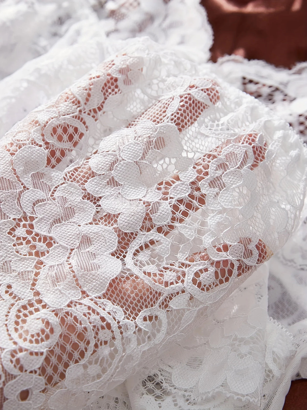 Sexy Kontrast-Spitzen- und Netz-Rüschen-Babydoll-Kleid Damen Sexy Nachthemd V-Ausschnitt Offener BH Schlafrock Nachtwäsche
