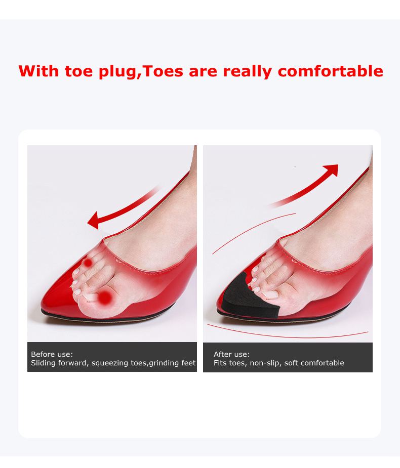 Zehenstopfen, weiche halbe Einlegesohlen, wiederverwendbare Zehenschwamm-Füller-Einsätze für Schuhe, verstellbare, zu große Fußstützen-Pads, Unisex-Schuheinlagen