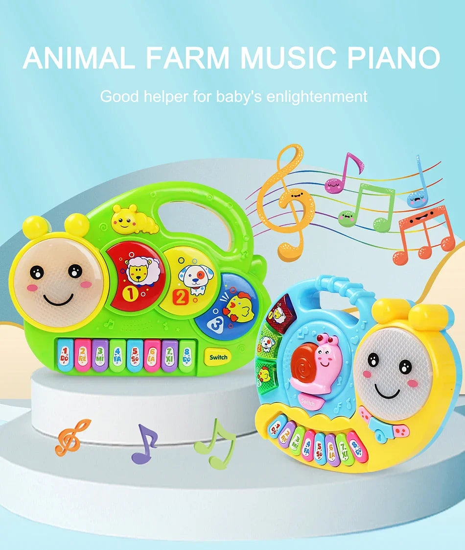Baby-Musikspielzeug mit Tierklang, Kinder-Klaviertastatur, elektrisches blinkendes Musikinstrument, frühes Lernspielzeug für Kinder