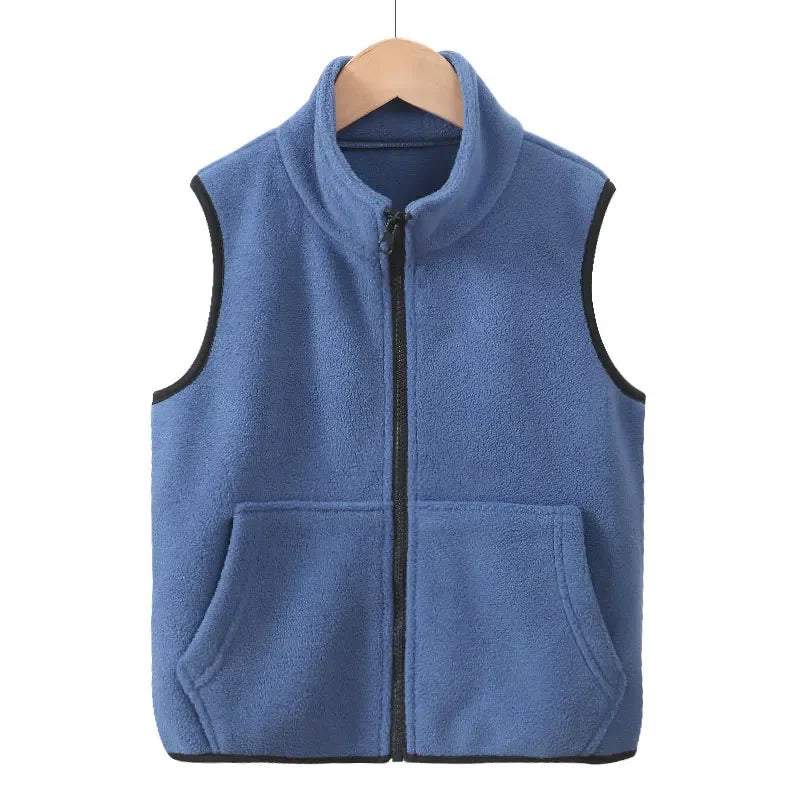 Kinder Polar Fleece Westen Herbst Winter dicke warme Teen Jungen Mädchen Tops Oberbekleidung lässig All-Match Kinder Westen 4-18 Jahre