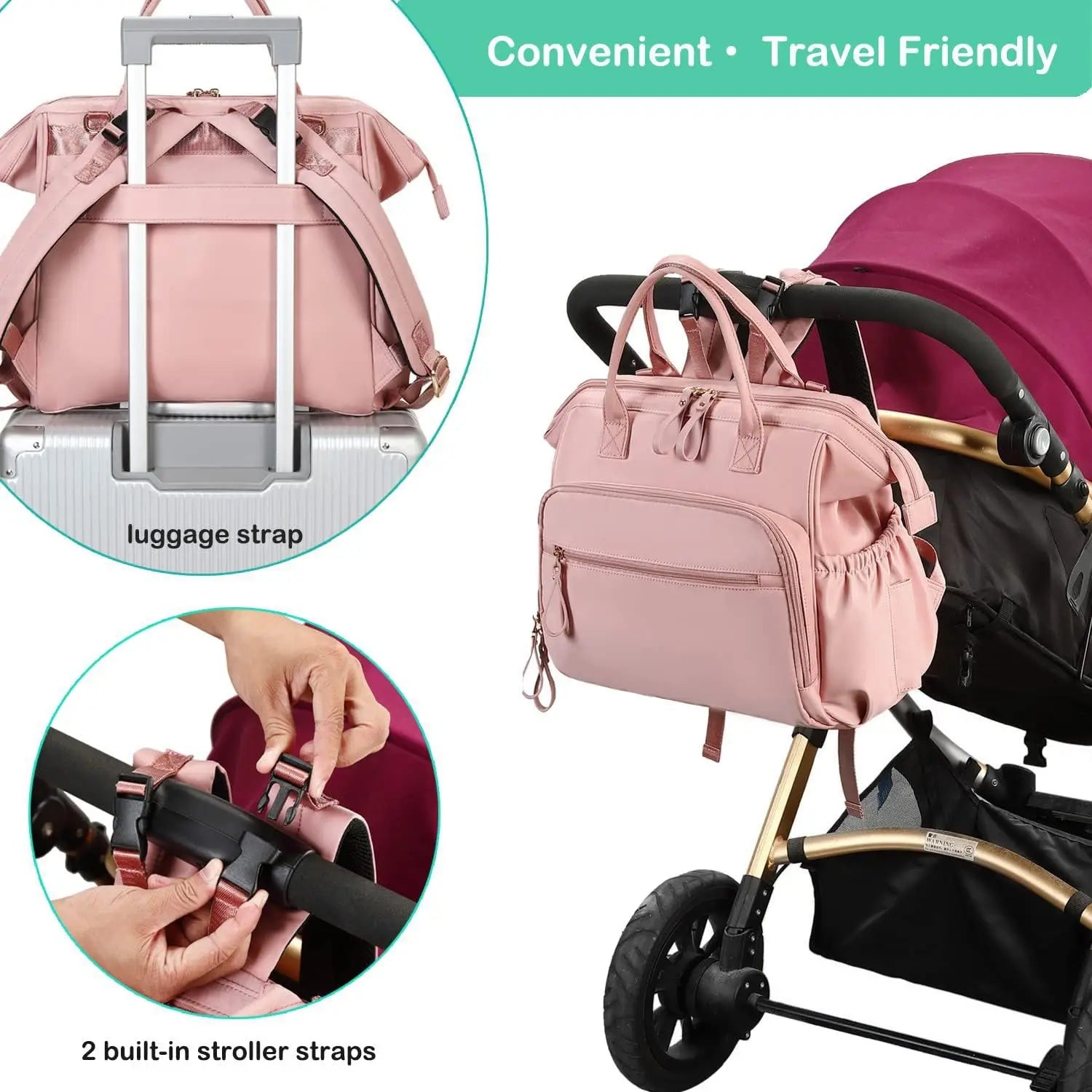 Mama Windel Taschen Baby Kinderwagen Hängen Tasche Mutter Große Kapazität Windel Rucksäcke mit Wickelunterlage Praktische Baby Stilltaschen