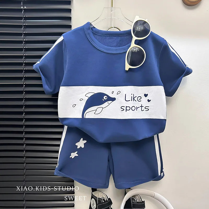 Kinder Sets mutter Kinder Kleidung Jungen Mädchen T-shirt Shorts 2PCS kurzarm Baby Kinder Kleidung Kleinkind Anzug Anzug gestreift