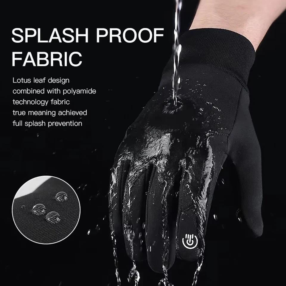 Herbst Winter Outdoor Radfahren Handschuhe Gym Fitness Sport Laufen Warm Touch Screen Rutschfeste Handschuhe Motorrad Handschuhe Männer Schwarz