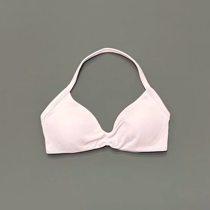 Sport-BH mit Trägern, Yoga-Unterwäsche, Damen-Gymnastik-Top, Lauftraining, rückenfreier BH, hohe Unterstützung, aktive Kleidung, Fitness, Workout, Neckholder