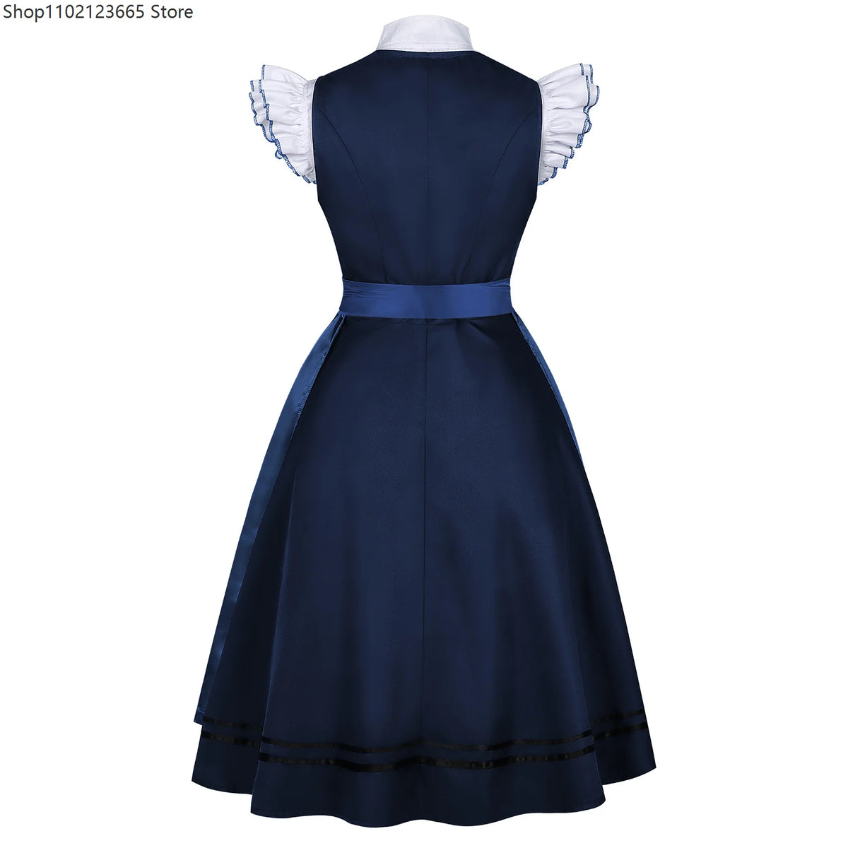 Damen-Dirndlkleid im mittelalterlichen Stil, deutsches Oktoberfest- und bayerisches Kleid mit Oberteil und Schürze, Kostüm für Halloween, Übergrößenkleid