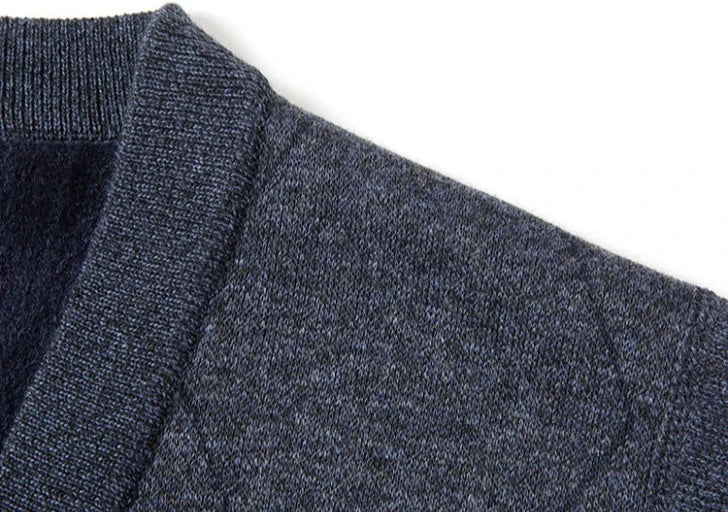 Herren-Strickjacke im Herbst-Winter-Stil, verdickt, für ältere Menschen mittleren Alters, gemütlicher Pullover mit offener Vorderseite, Opa-Papa-Stil