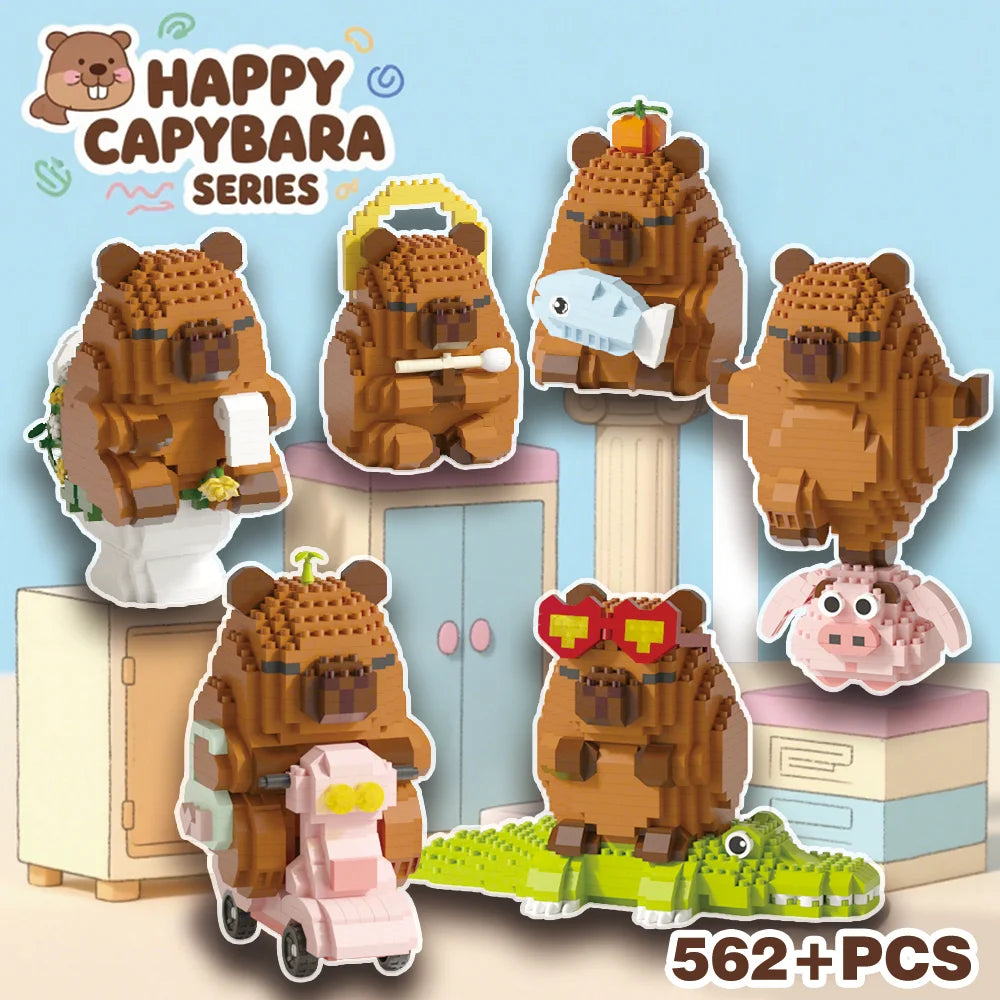 „Capybara Bausteine Set – Süßes Wasser-Meerschweinchen-DIY-Modell |   Lustiges STEM-Spielzeug für Kinder und Erwachsene
