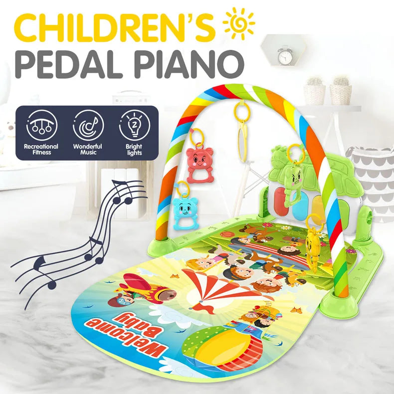 Baby Music Activity Gym Carpet Play Mat Newborn Rug Pedal Piano Keyboard Infant Fitness Rack Playmat Crawling Game Pad Toy Gift