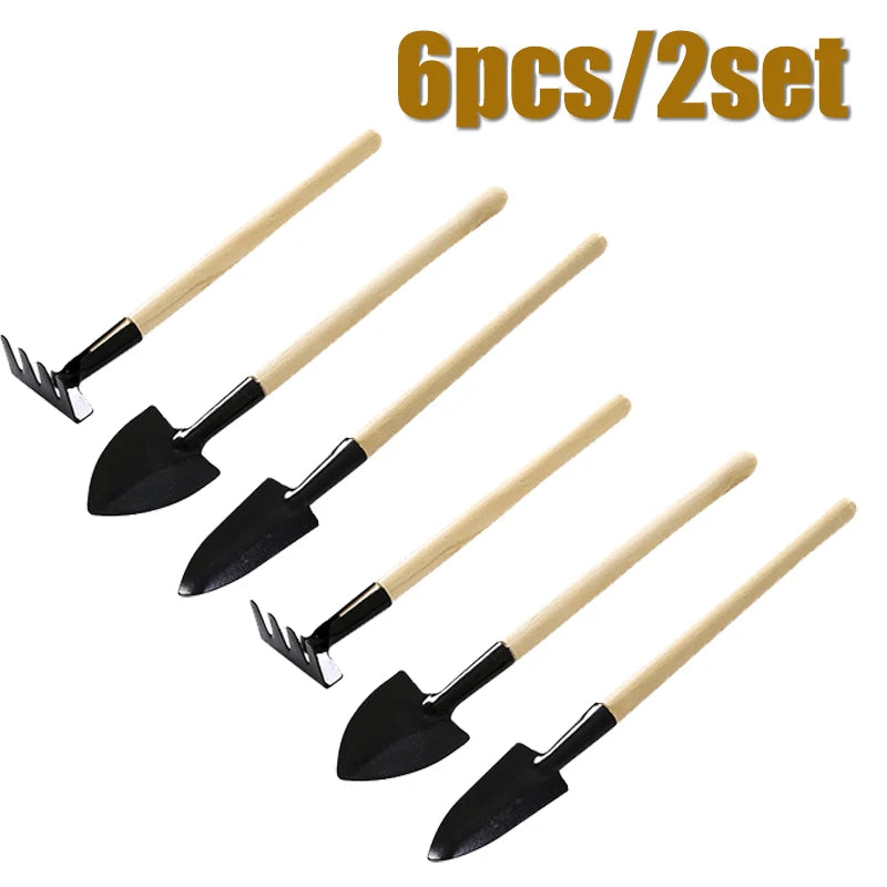 3PC/1Set Mini Garden Tool Set Portable Small Gardening Tools with Handles Shovel Rake Indoor Gardening Planting Flower Tools