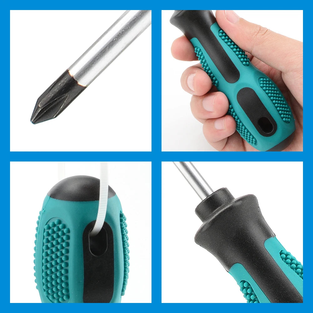 Erweiterter 410-mm-Schraubendreher, langer Schlitz-Kreuzschlitzschraubendreher, Gummigriff, magnetische Mehrzweck-Elektroschraubendreher-Werkzeuge