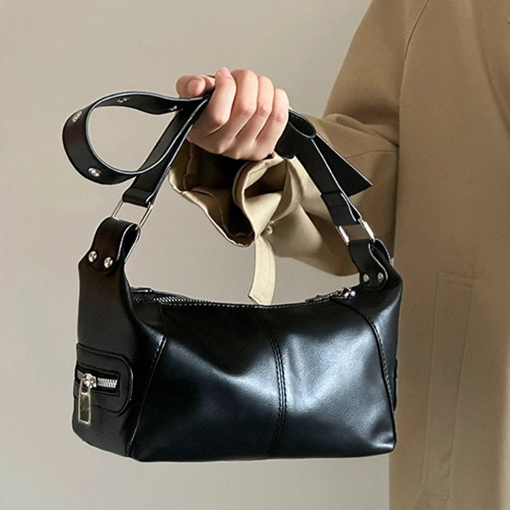 Y2k koreanische gotische Stern Mädchen schwarze Handtasche Harajuku ästhetische Vintage Schulter Umhängetasche trend ige Frauen Messenger Einkaufstaschen