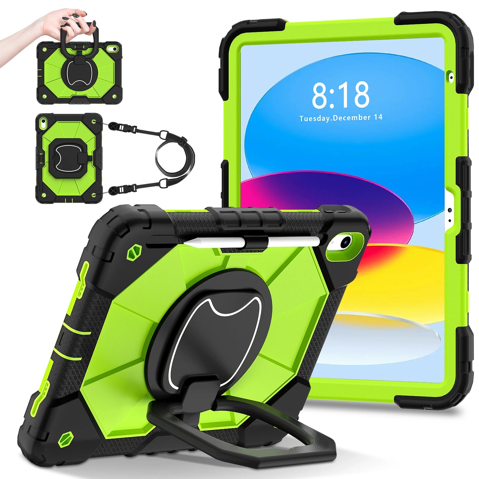 Robuste Armor-Kinderhülle für iPad 10. Generation Air 5 4 10.9 Air 11 2025 13 2024 10.2 8. 9. Generation 9.7 Tablet-Ständer Stoßfeste Schutzhülle