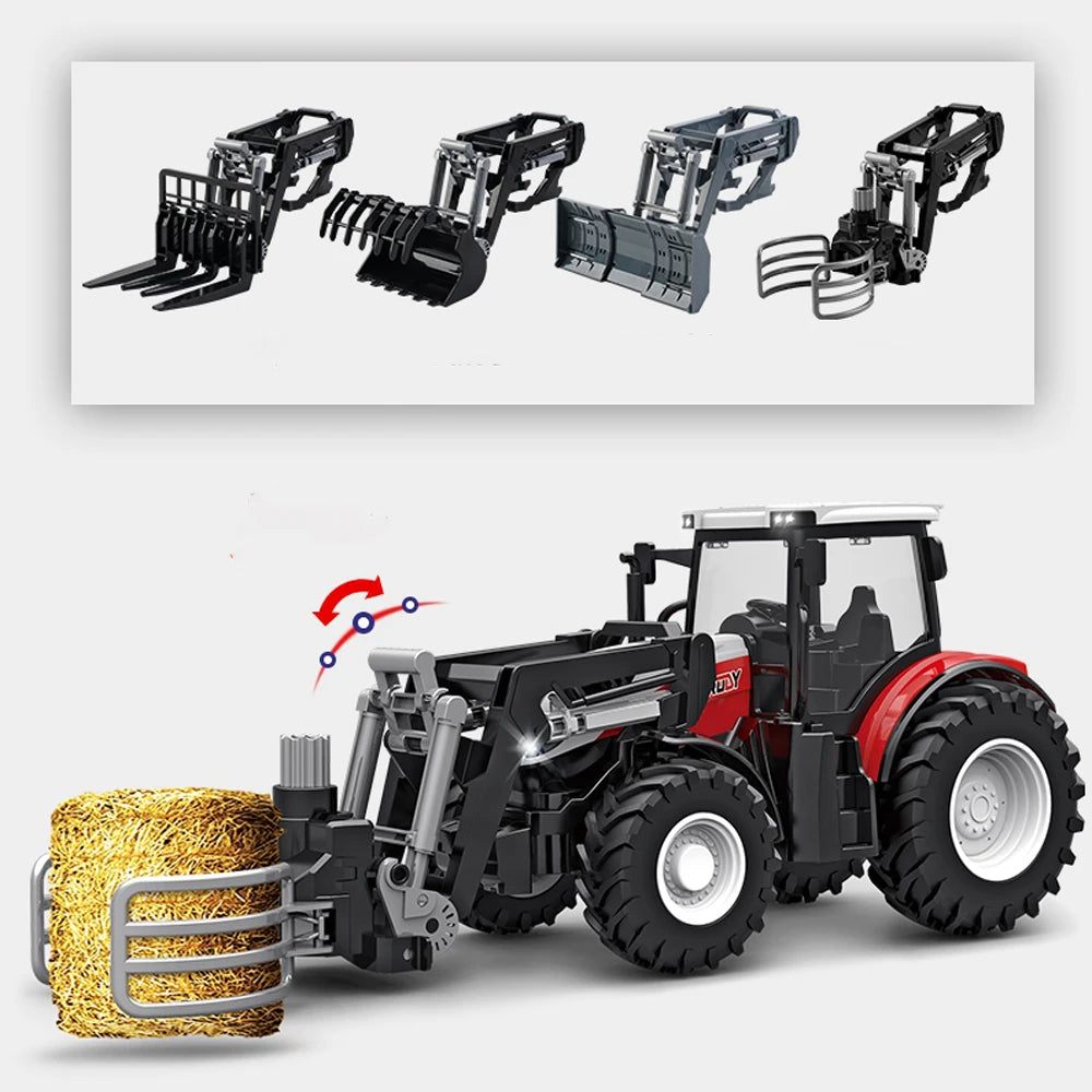 Fernbedienung Traktor RC Bauernhof Lkw Auto Anhänger 2,4G Landwirtschaft Simulator Lkw Miniatur Bauernhof Fahrzeug Spielzeug Modell Kinder Junge