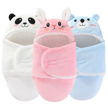 Weiche Baby-Schlafsäcke, warm, für Herbst und Winter, Wickeldecken für Neugeborene, CartoonCocoon für Babys, Flanell-Baby-Schlafsack, 0–9 Monate