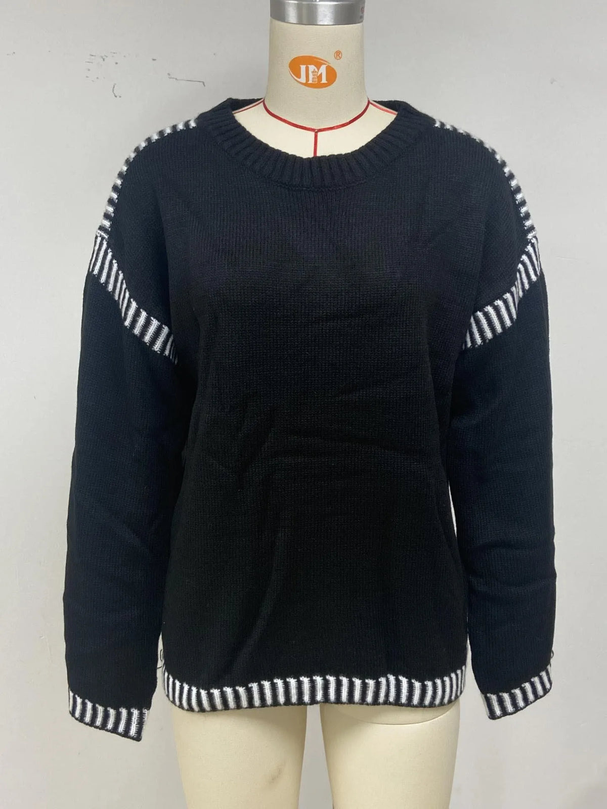 Strickwaren Damen Kleidung Sueter Roupas Femininas Damen Winter Strickpullover Rundhalsausschnitt Lose Lange Ärmel Herbst Mode 2025