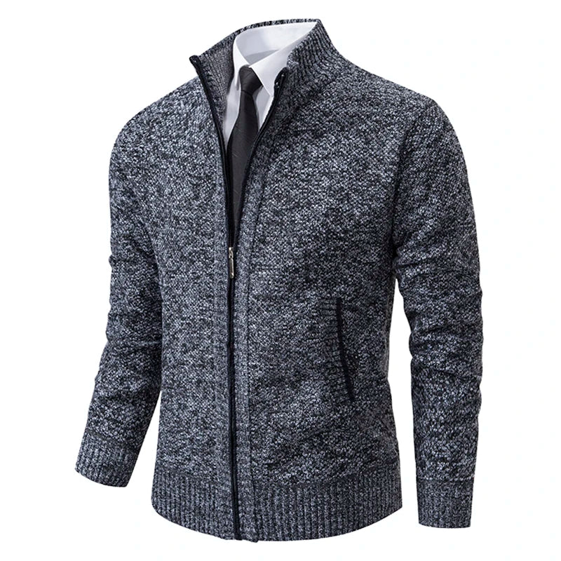 Herbst Und Winter New Jersey männer Casual Sport Mantel Einfarbig Stehkragen Wullover Greifen Fleece Warm Zipper Strickjacke