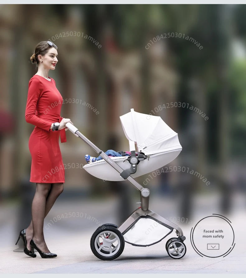 Hotmom-Kinderwagen Hohe Landschaft kann sitzen und liegen. Zusammenklappbarer, leichter britischer Zwei-Wege-Kinderwagen. Anpassung an 0–4 Jahre alt