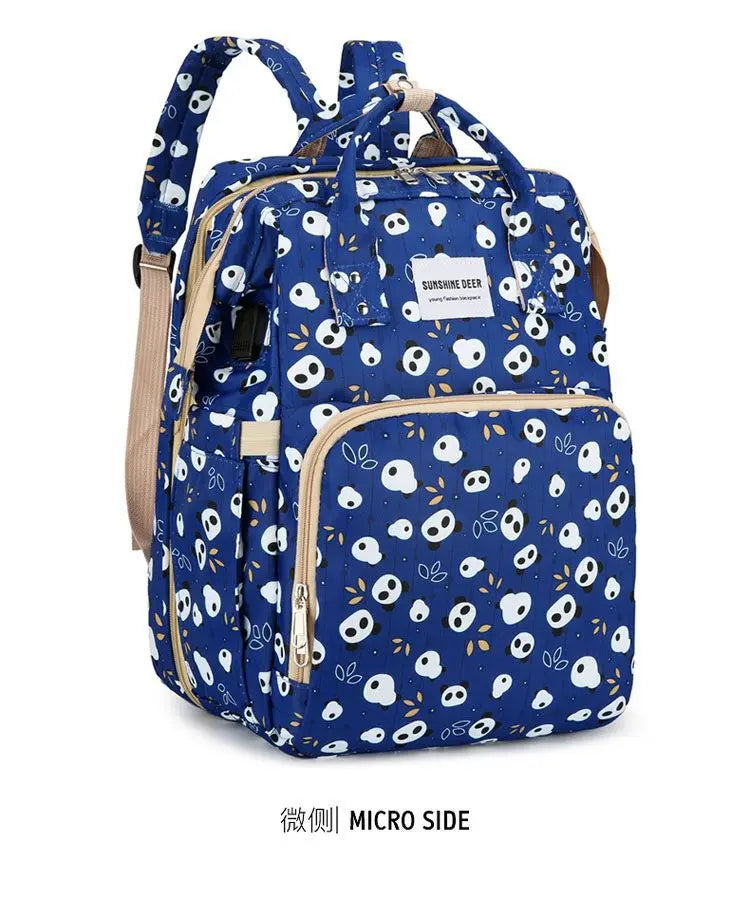 Mama Wickeltaschen Babybett Mutter Große Kapazität Windel Milchflasche Rucksäcke mit Wickelunterlage Praktische Baby-Stilltaschen Geschenk