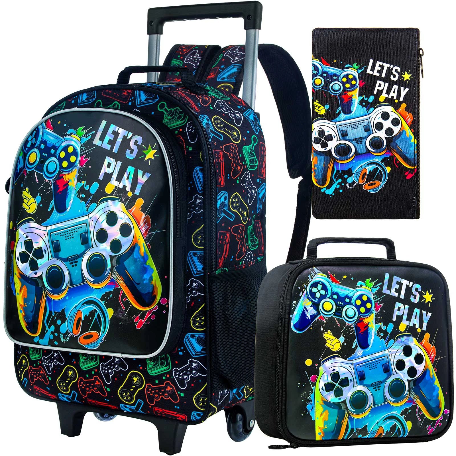 Boys Rolling Backpack Set
