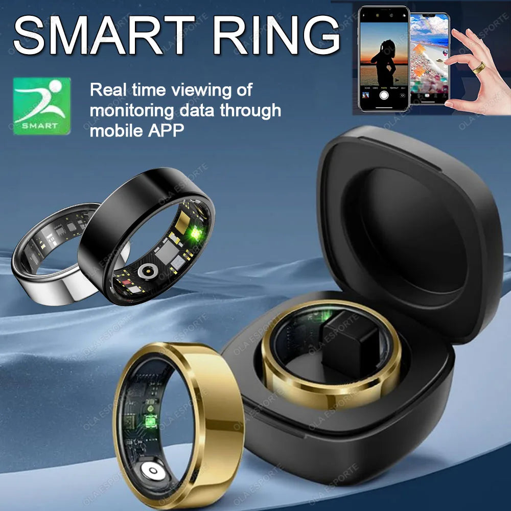 2025 Smart Ring Blutdruck Herzfrequenz Schlafüberwachung Smartring IP68 & 5ATM Wasserdichter Multisportmodus Smartring Mann Frauen