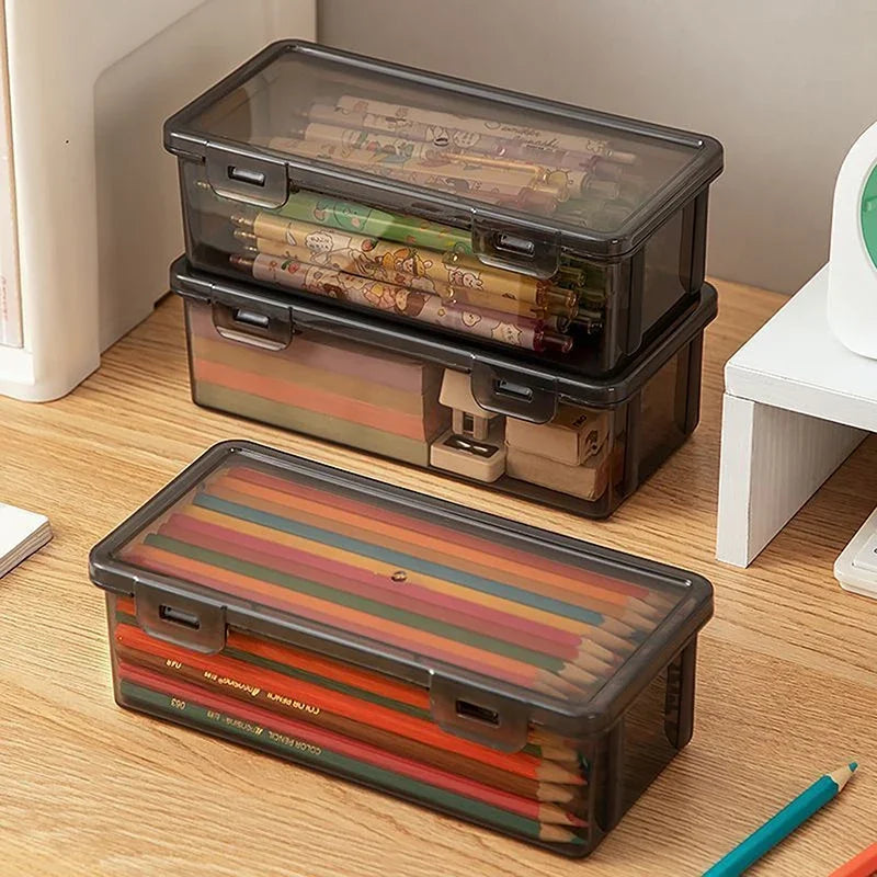 1 Stück durchscheinendes Federmäppchen, großes Fassungsvermögen, leicht, praktisch für Schulbedarf, Aufbewahrung, Stiftbox, Organizer-Box