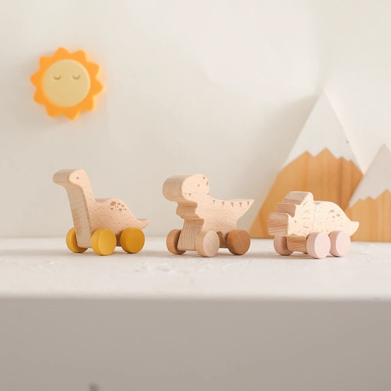 Hölzernes Dinosaurier-Auto-Spielzeug