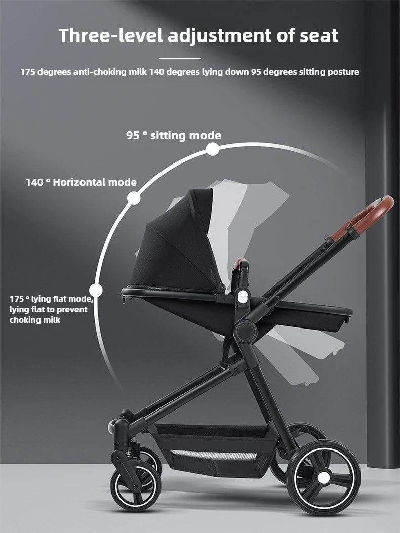 NEUER 3-in-1-Doppelkinderwagen mit Autositz, Hochansicht-Kinderwagen für zwei Kinder, faltbar, leicht zu tragen