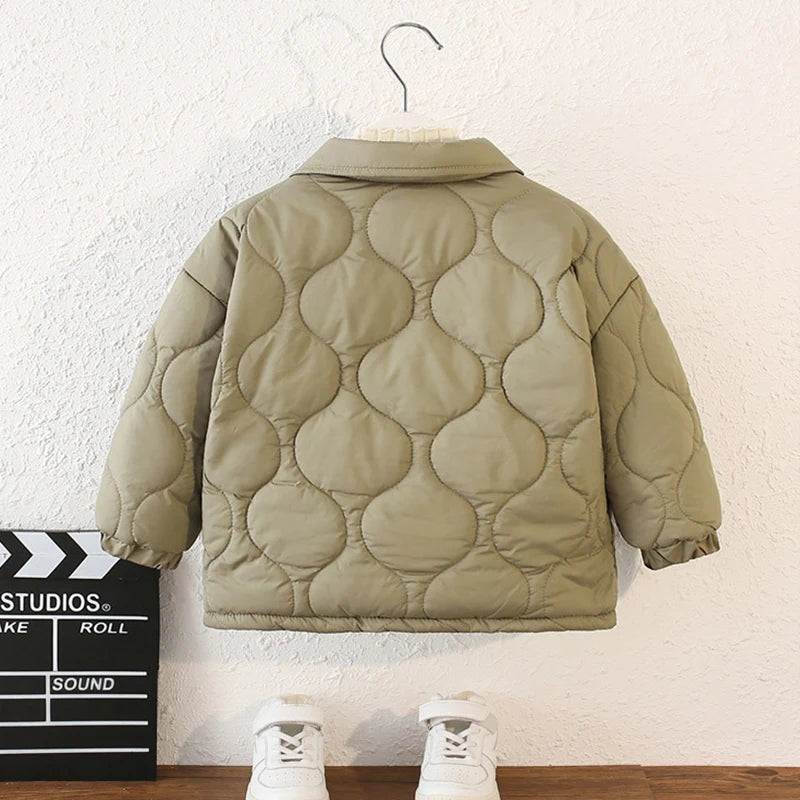 Herbst Kinder Baumwolle Jacke Winter Jungen Einfarbig Dicke Plus Samt Warme Mantel Für 3-10 Jahre Teen Kinder oberbekleidung Kleidung ﻿